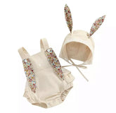 Bunny Romper & Matching Hat - Beige Sand.